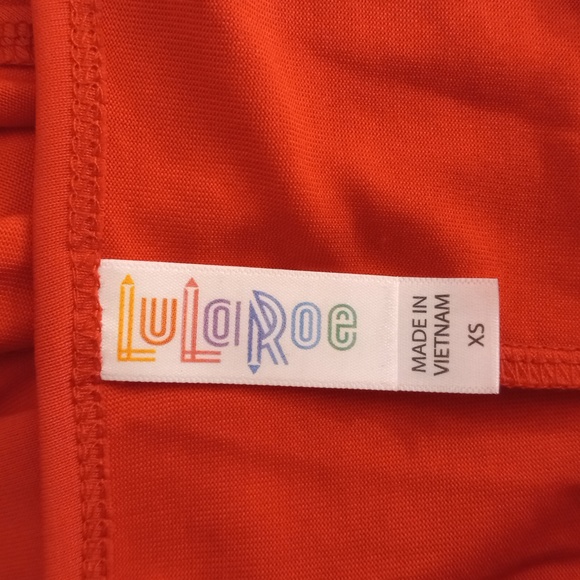 LuLaRoe XS Orange Stretcchy Perfect Tee Shirt - Picture 6 of 6